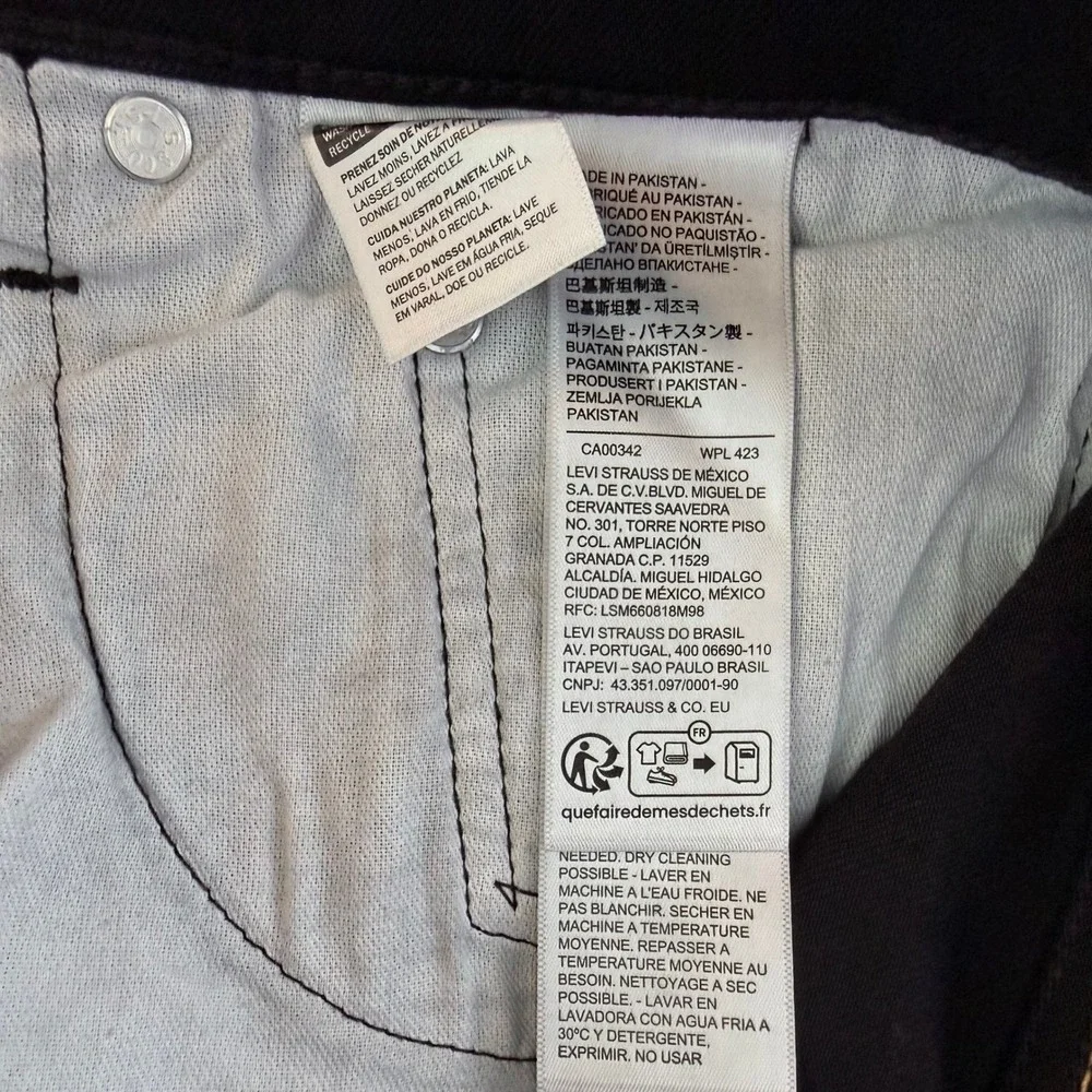 Levi's‎ 506 Straight Jeans Mens 34x32 Black Denim Standard Fit Gorpcore Minimal